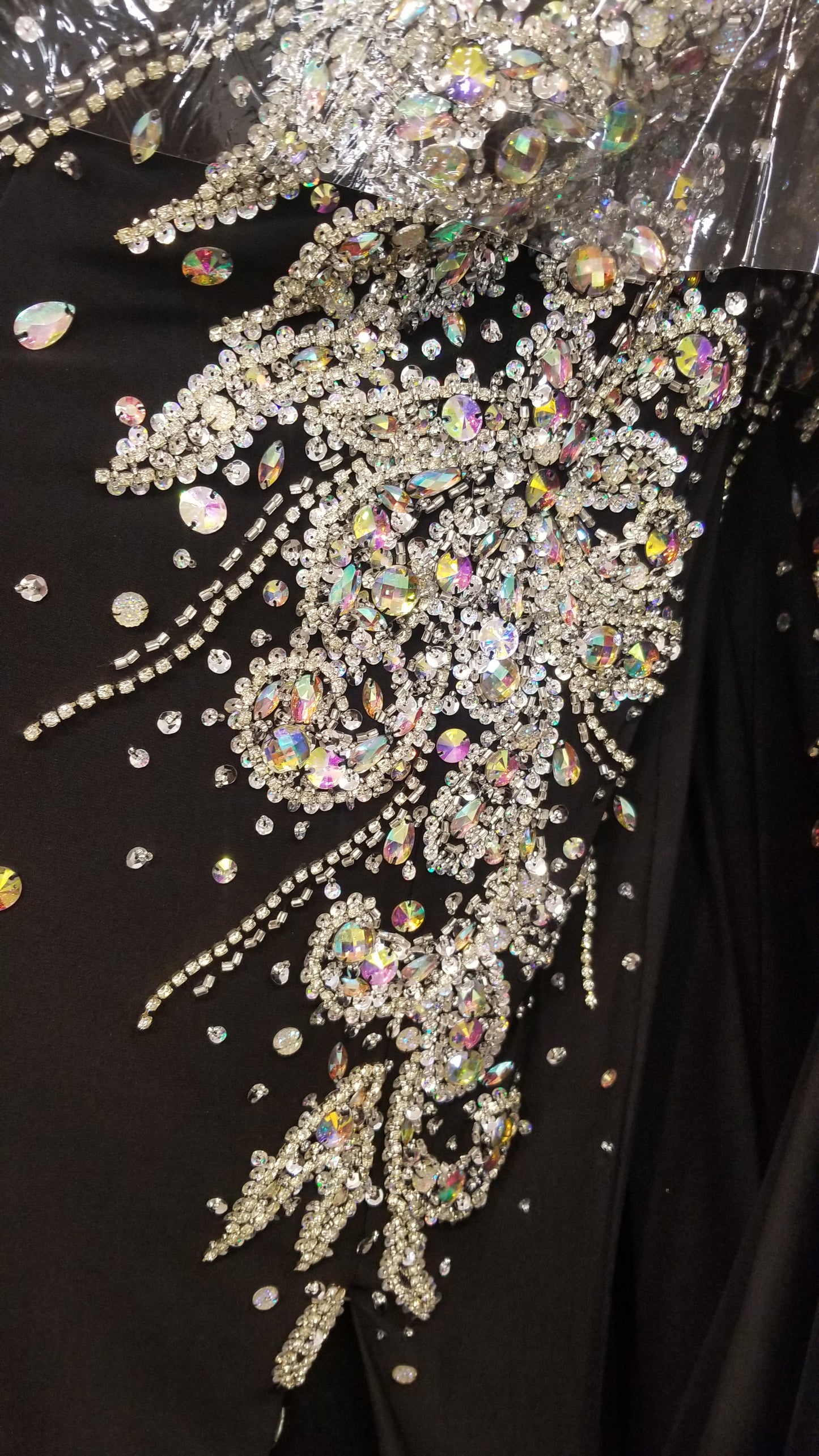 One shoulder black long jersey formal dress 2038 size XS