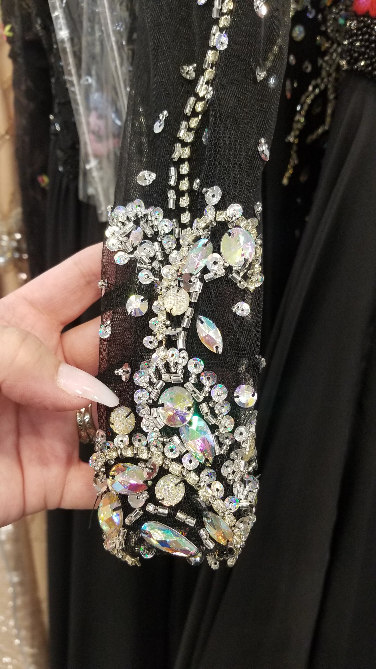 One shoulder black long jersey formal dress 2038 size XS