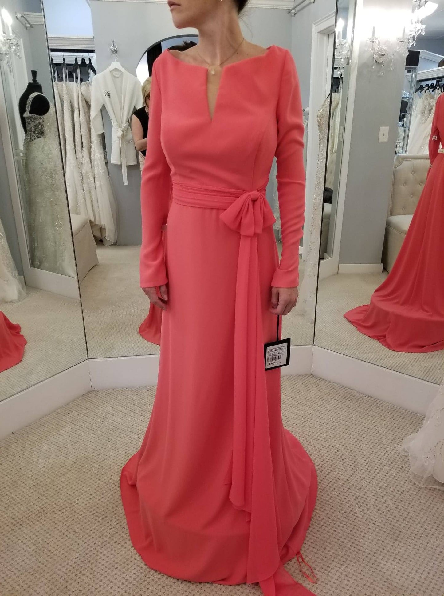 Mother of the bride long crepe formal dress Grupen size 14