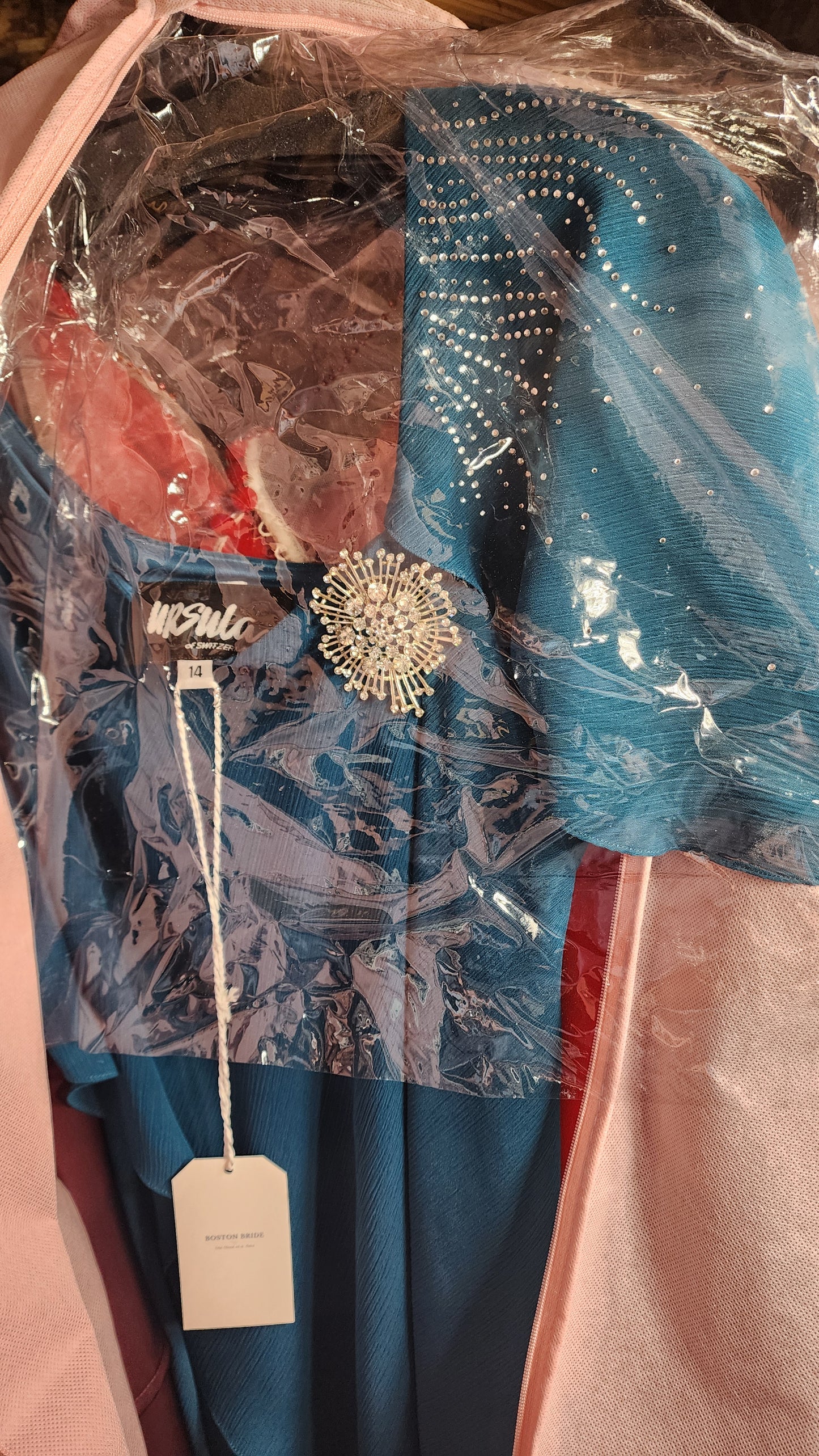 Ursula mother of the bride dress color teal size 14 33191