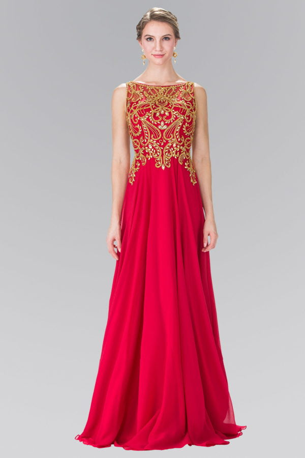 Long red formal dress with crystal bodice size small 2274