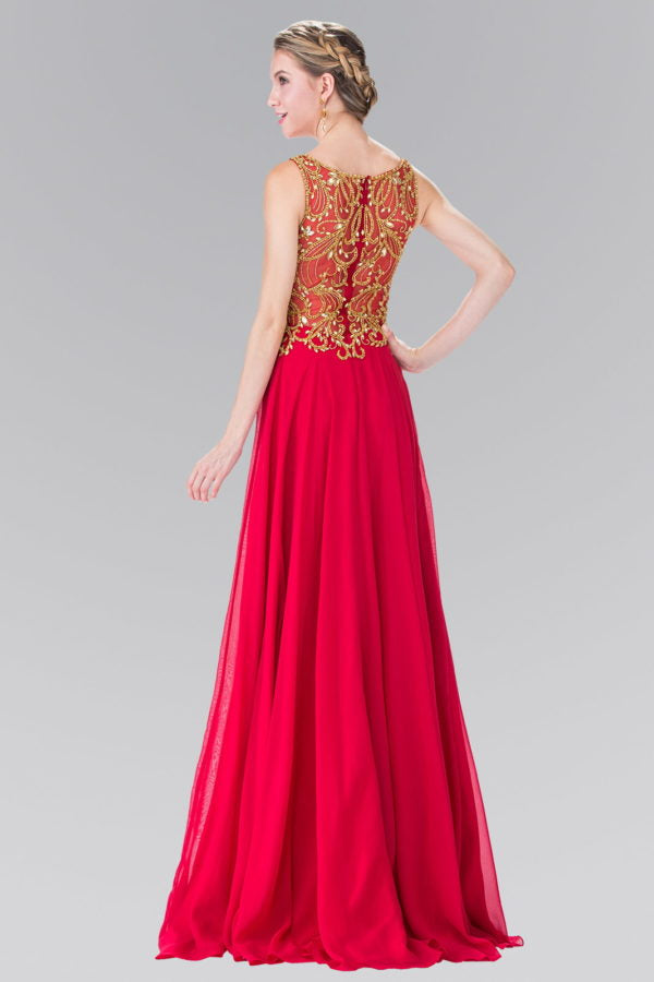 Long red formal dress with crystal bodice size small 2274