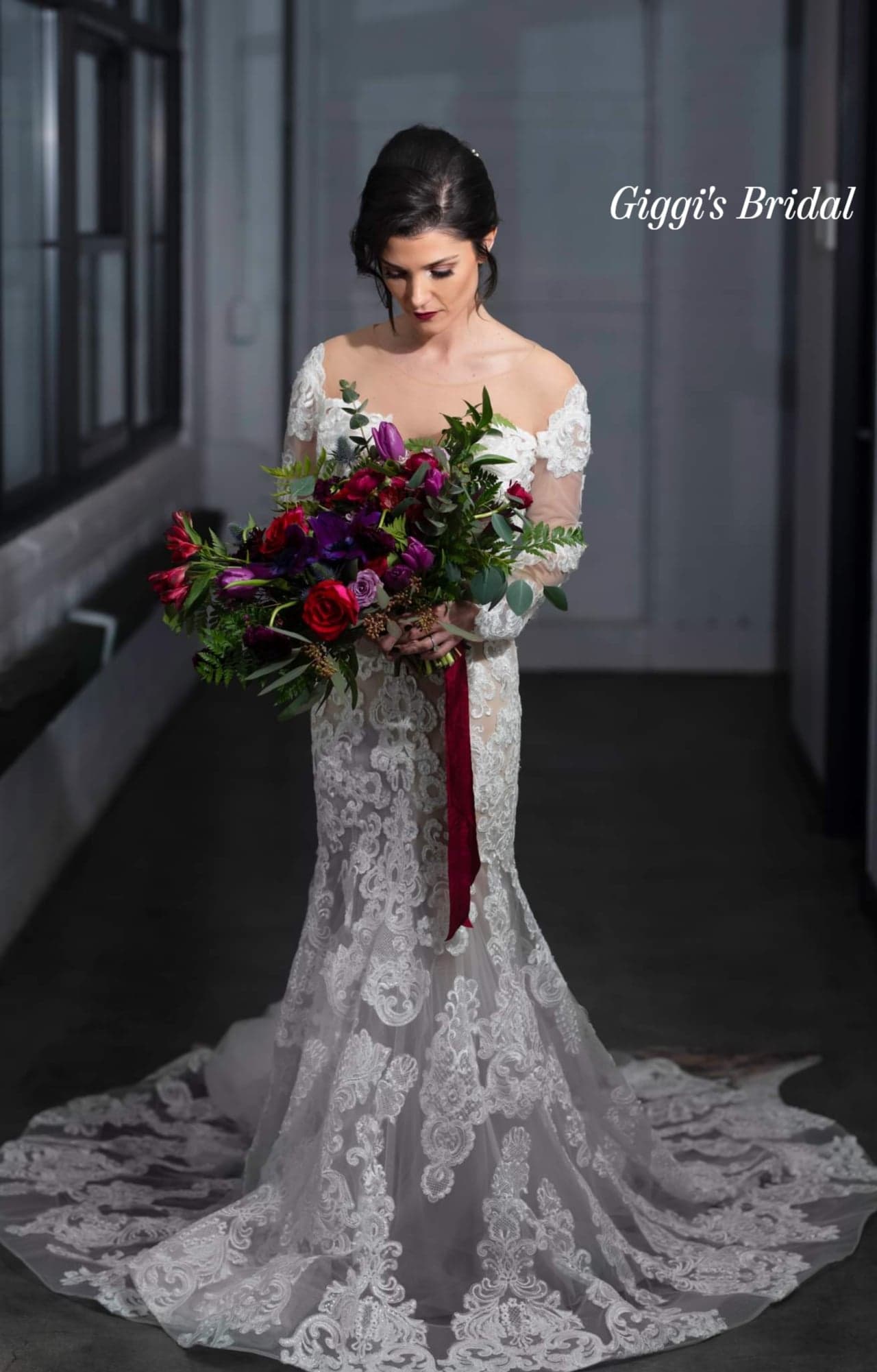 Private Label lace mermaid wedding dress 15462 size 12