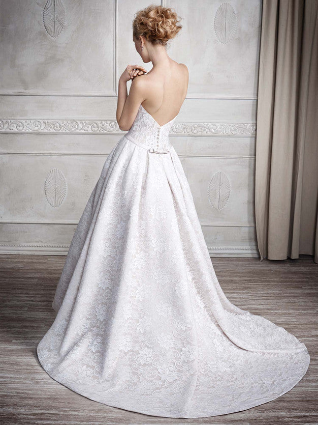 Lace empire waist wedding dress style 1685