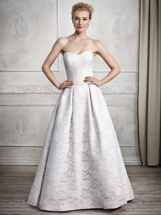 Lace empire waist wedding dress style 1685