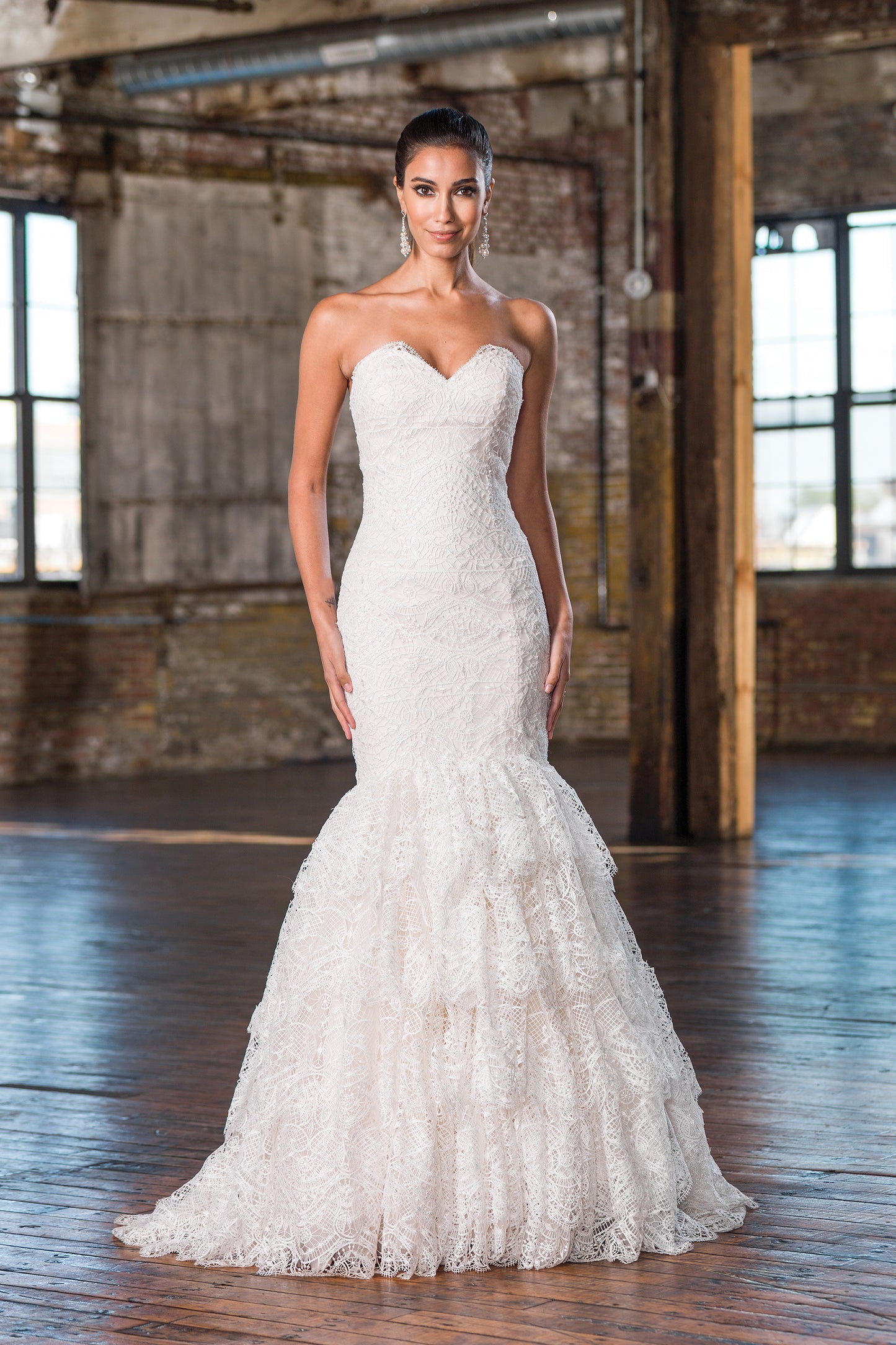 Justin Alexander signature lace mermaid wedding dress style 9830 size 10