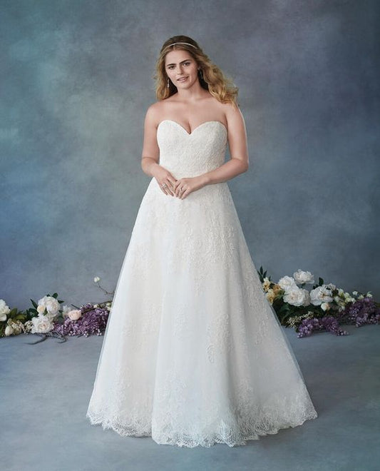 Kenneth Winston style BE436 Plus size A-line lace wedding dress