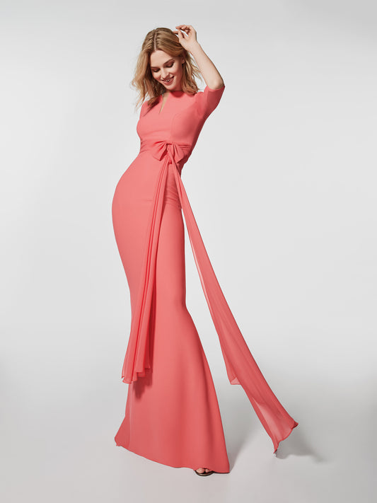 Mother of the bride long crepe formal dress Grupen size 14