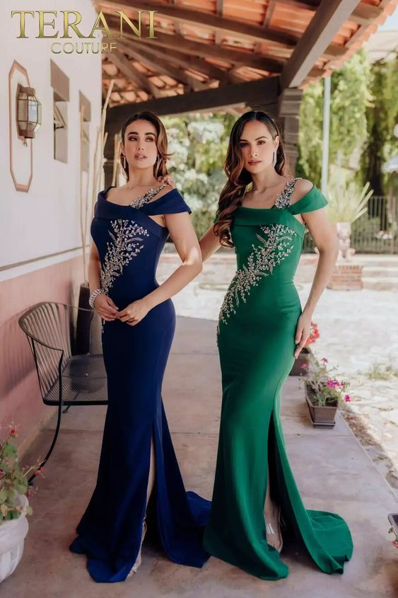 Terani long formal dress 5289 in color silver size 6