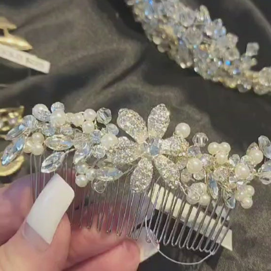 bridal crystal hair comb