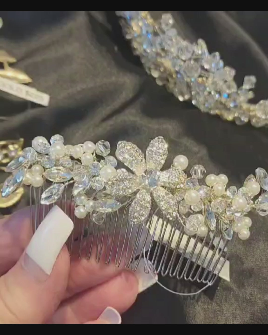 bridal crystal hair comb