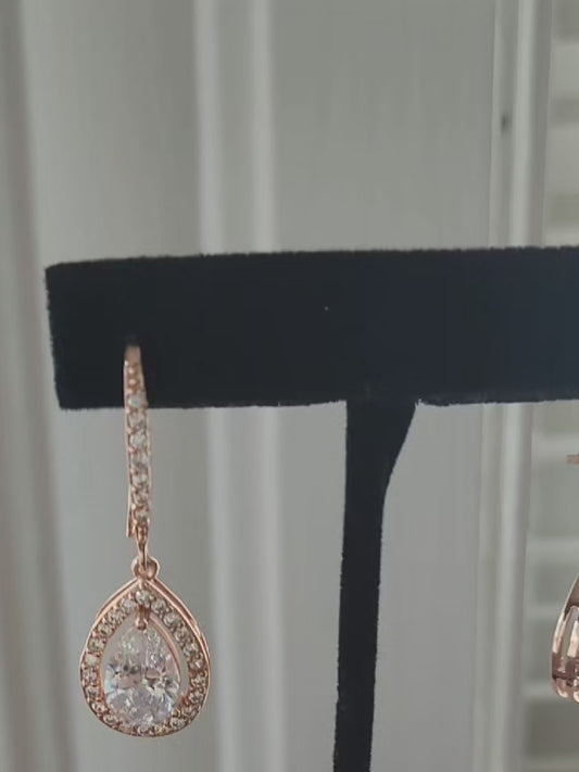 Rose gold drop earrings 4575E