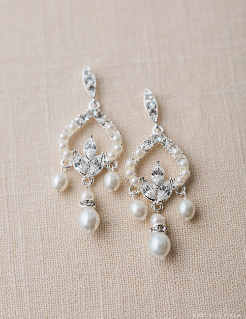 Pearl drop rhinestone earrings EA233